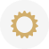 Gold sun icon inside a white circle, symbolizing sunlight or UV protection.