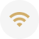 Gold Wi-Fi signal icon inside a white circle, symbolizing wireless connectivity.